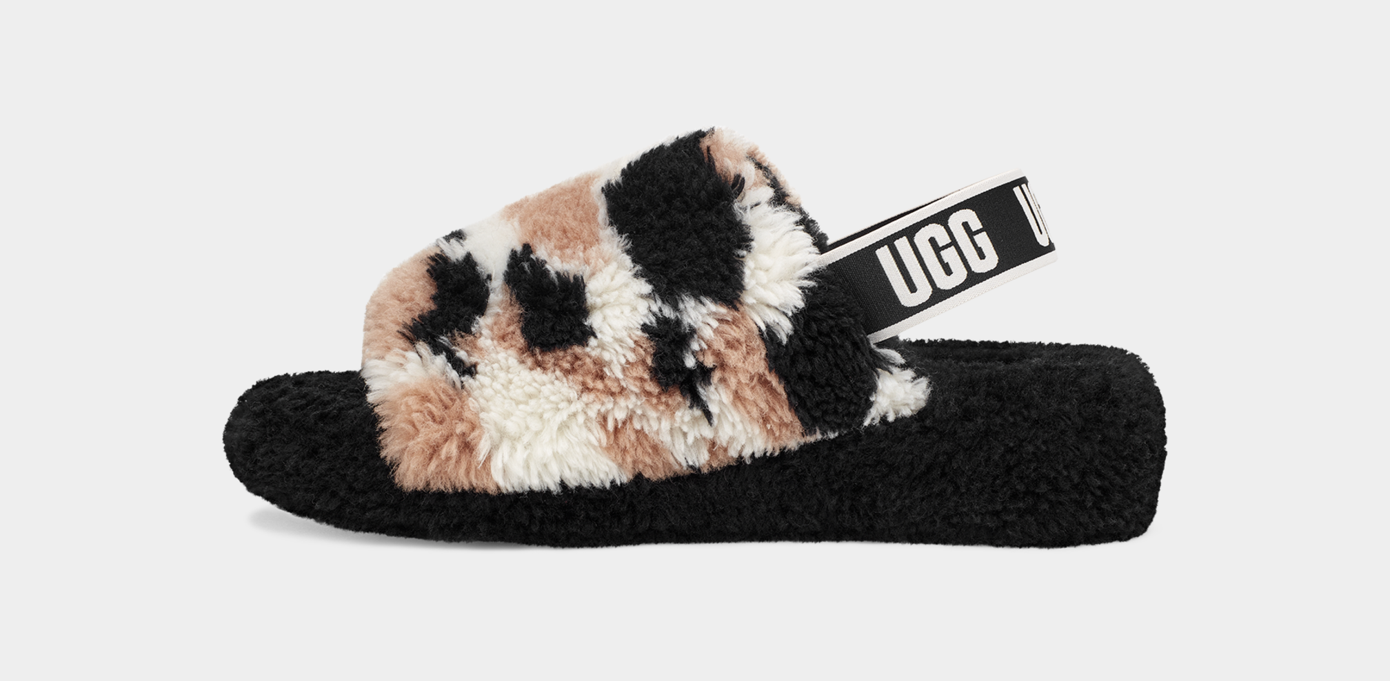 Fluff Yeah Slide Cow Print Slipper UGG
