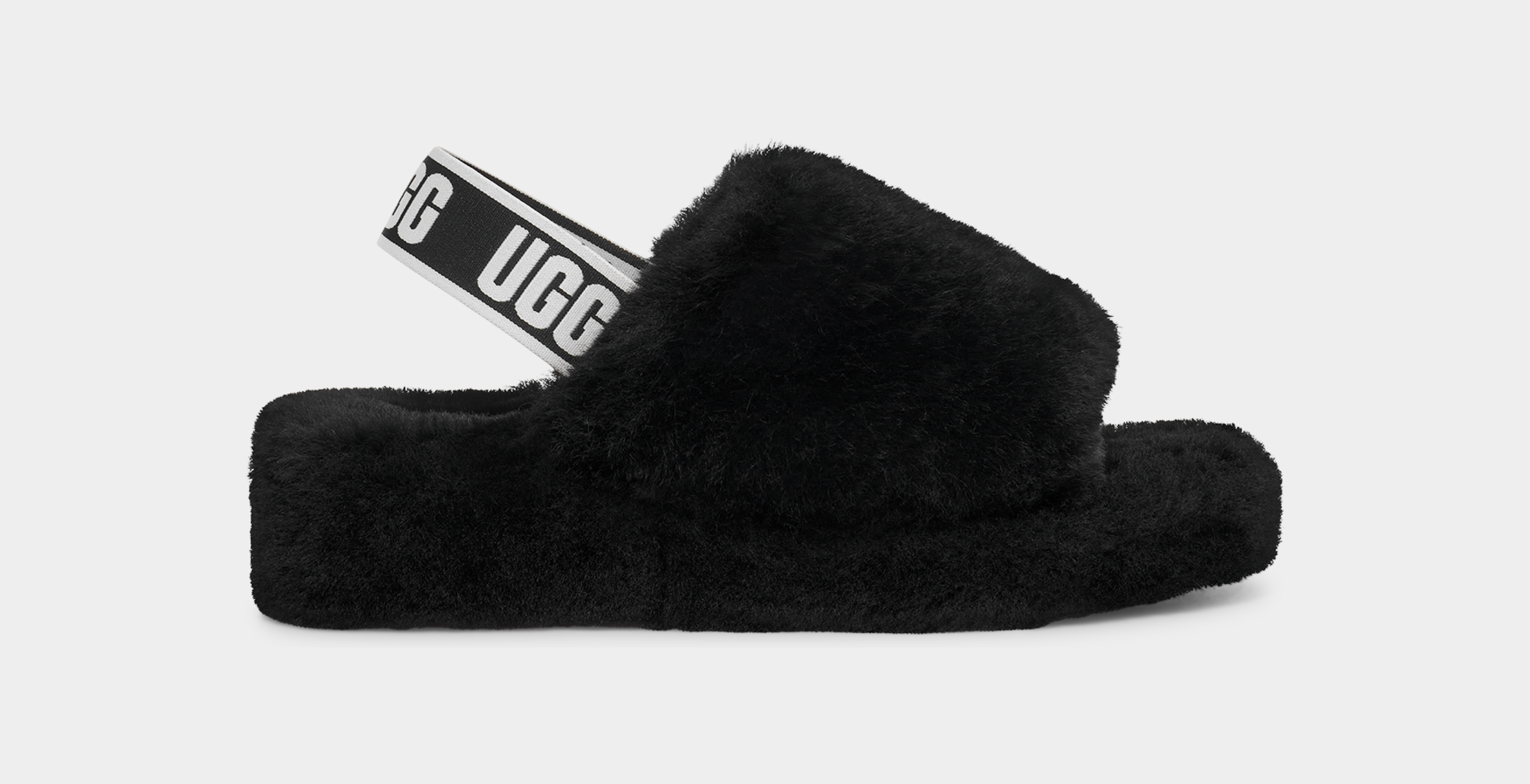 Ugg fluff yeah top slide black and white
