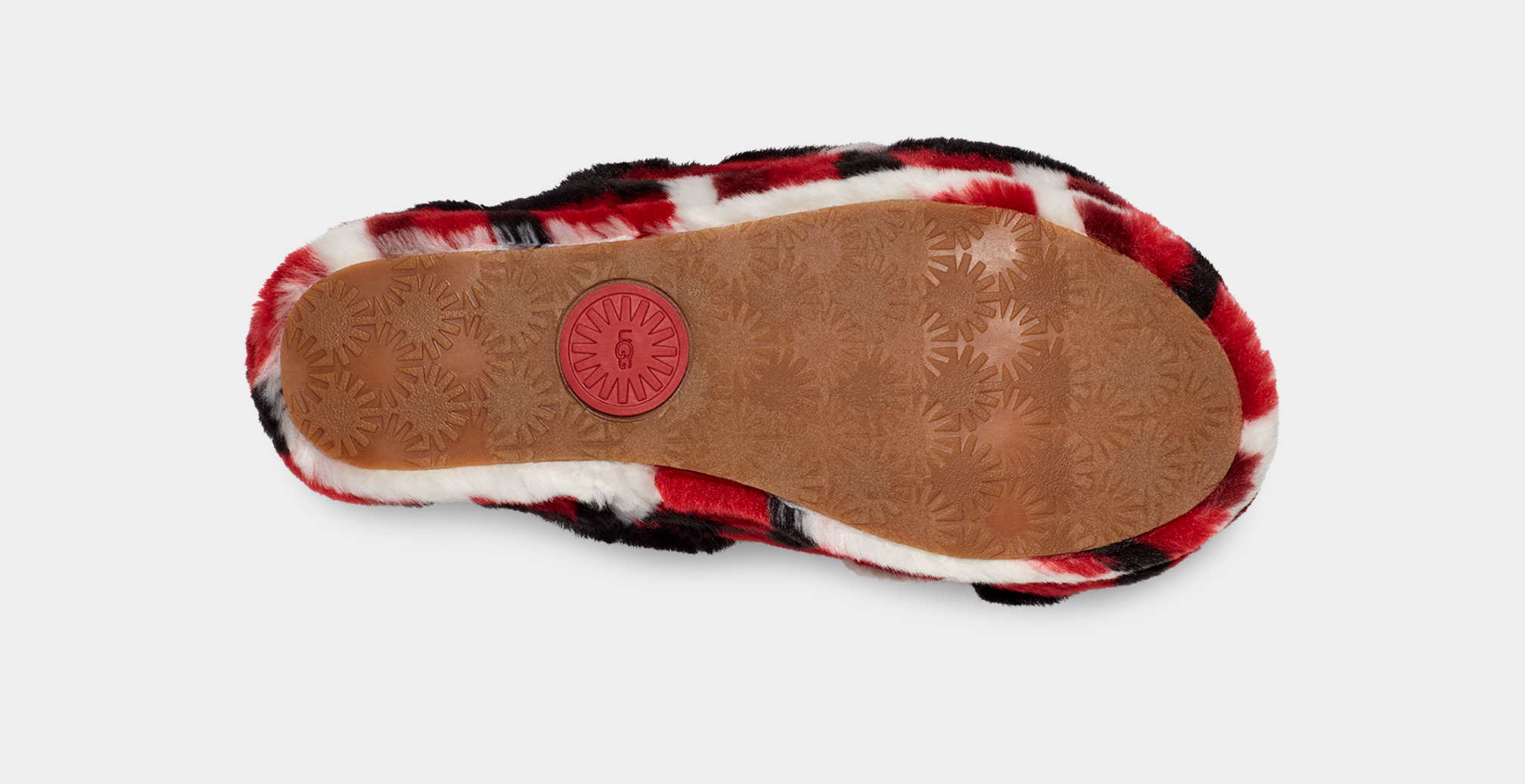 Red ugg discount fluff slides