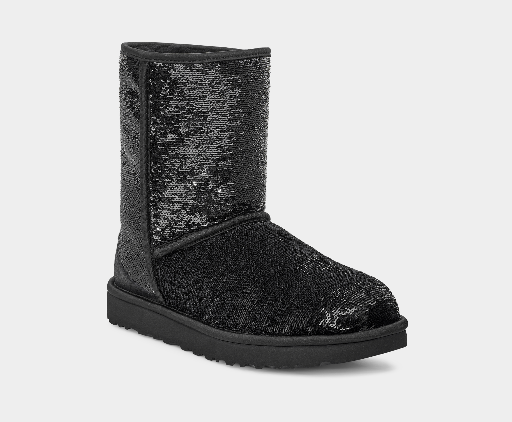 Ugg classic short sparkles black best sale