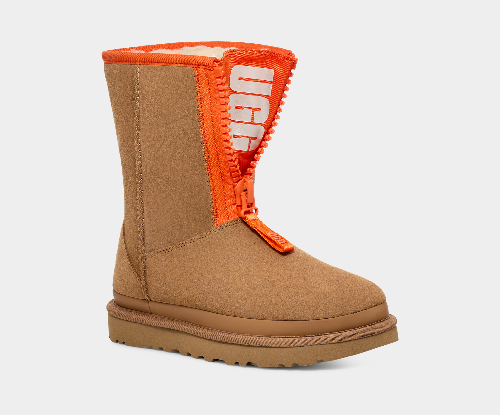Women s Classic Short Zipper Tape Logo Boot UGG