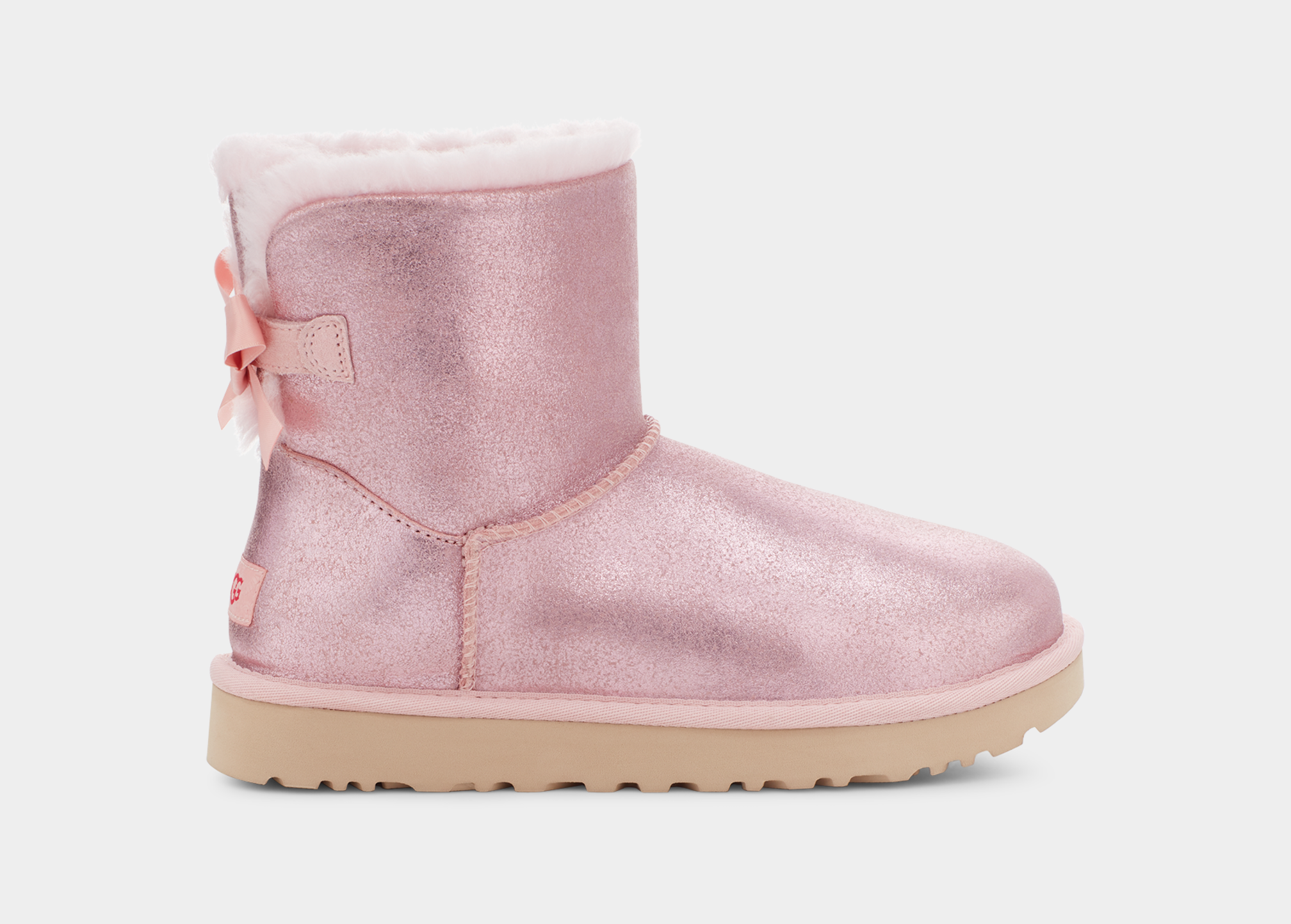 Ugg mini bailey bow sparkle pink best sale