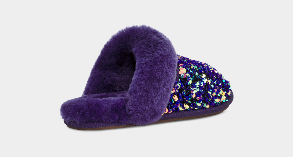 Purple 2025 sequin slippers