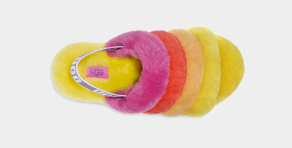 Rainbow sales ugg slides