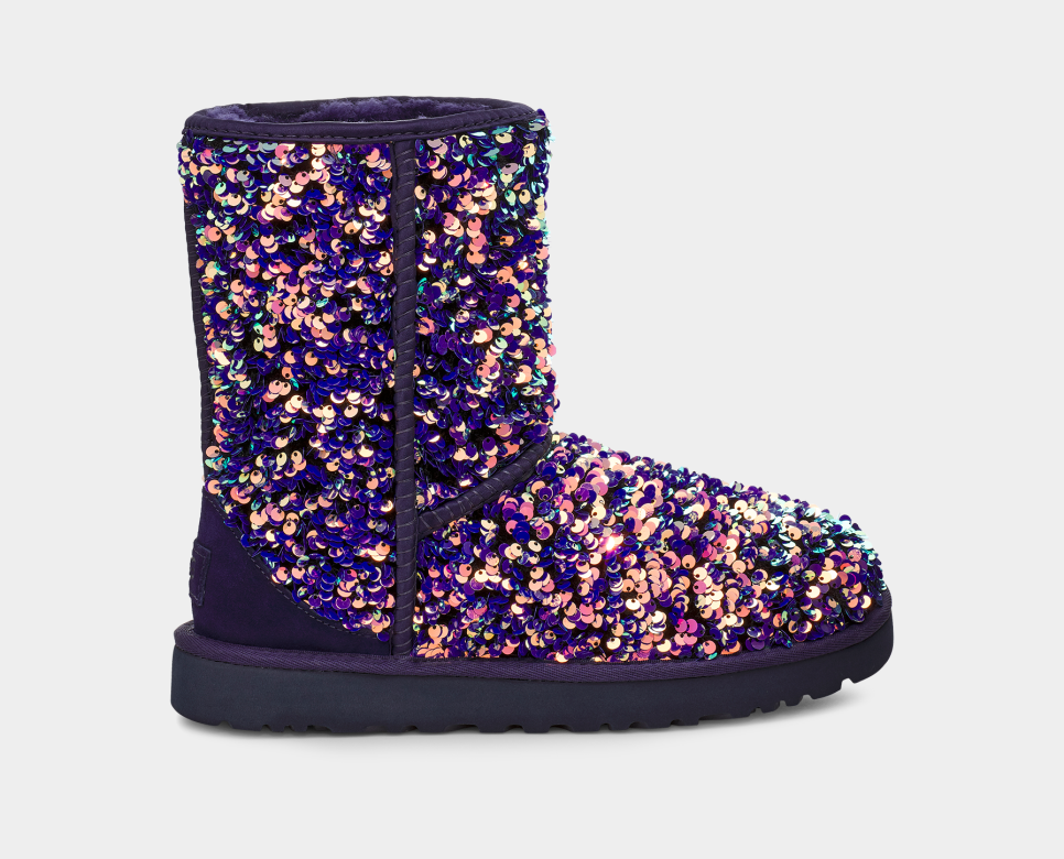 Classic Double Bow Mini  Sequin boots, Suede leather boots