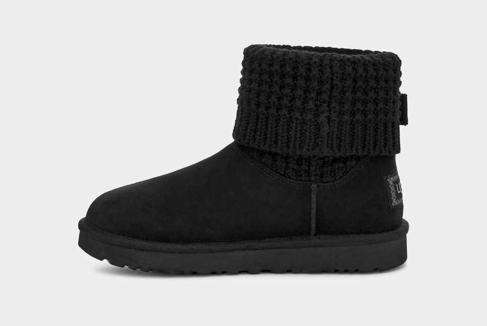 Ugg classic cuff mini black deals