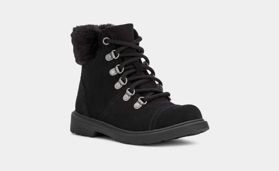 Ugg fraser shearling and suede combat booties deals