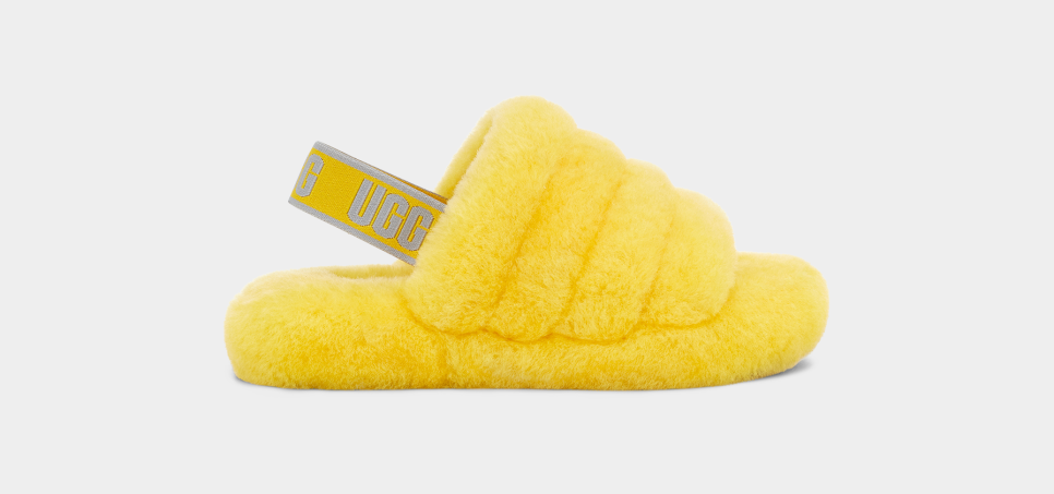 Ugg fluff online yeah slide yellow