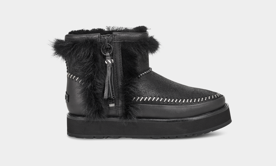 Ugg fluff hot sale boots black