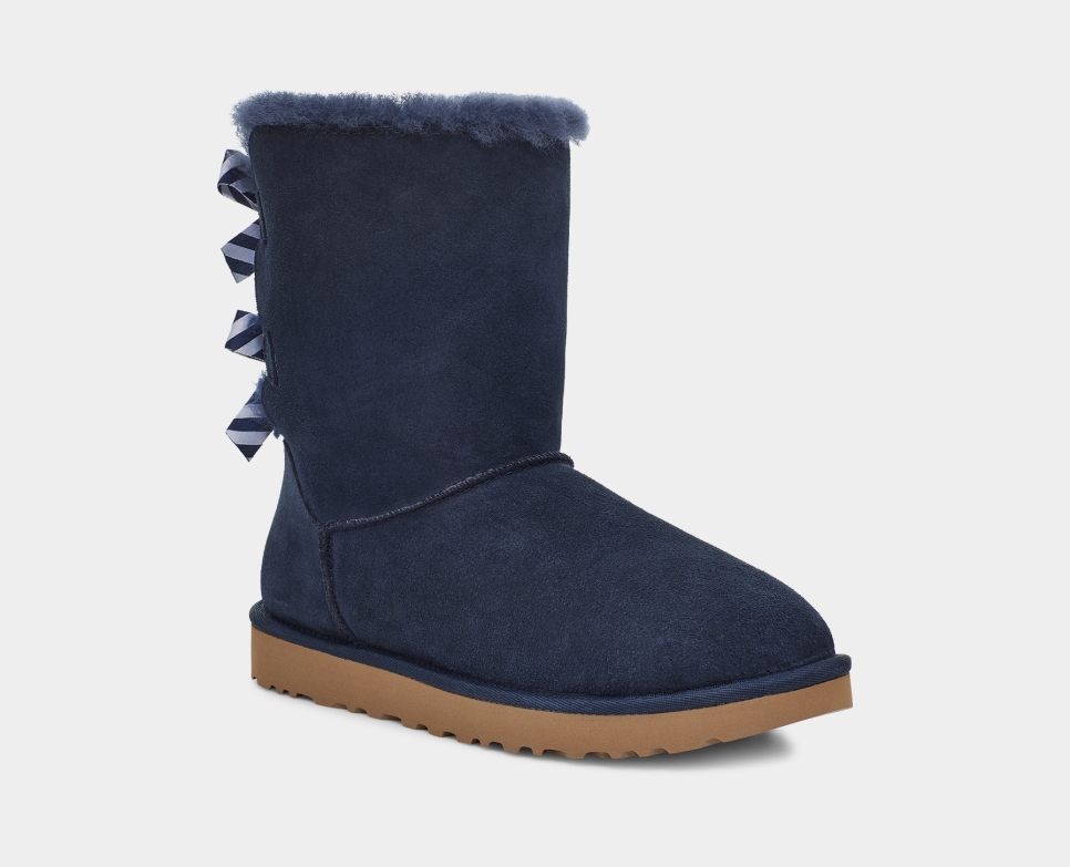 Navy blue ugg boots best sale with bows