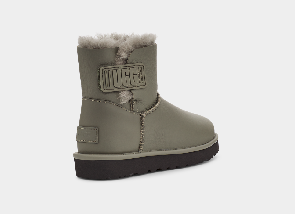 Grey uggs with strap best sale