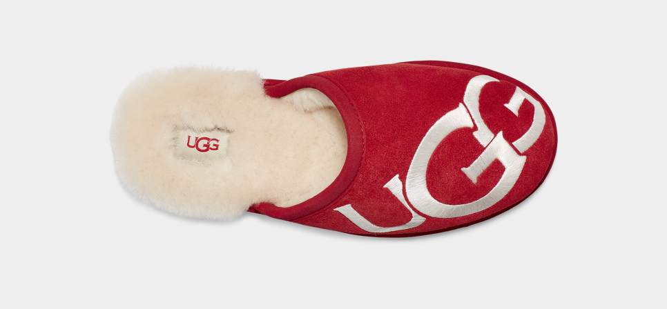 Ugg scuff logo 2025 black and red