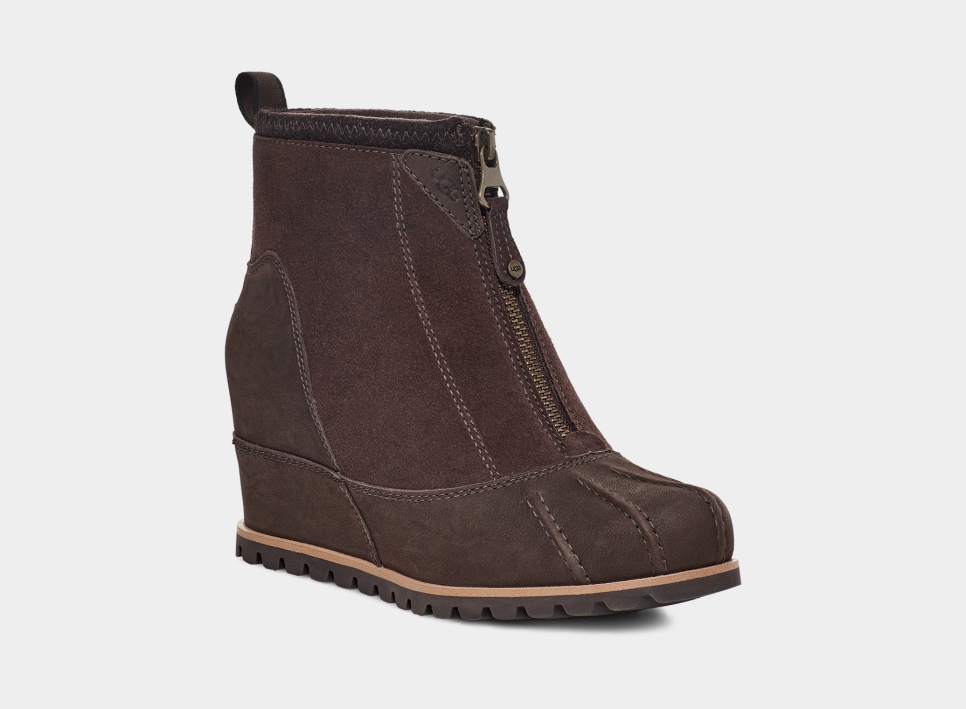 Ugg leather top wedge boots