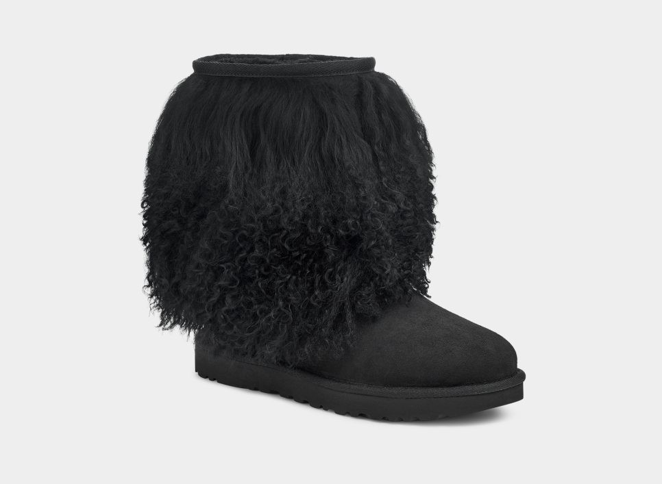 Sheepskin top fur boots