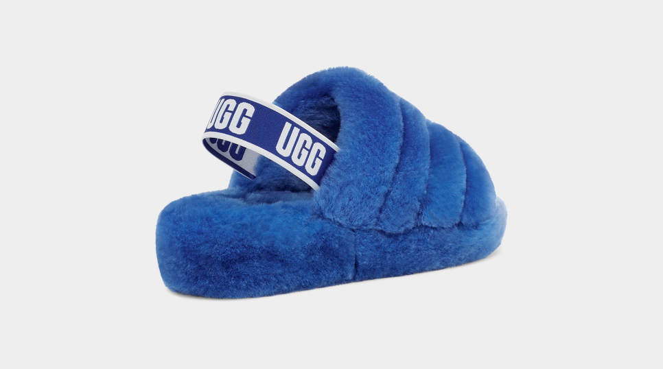 Neon blue ugg slides deals
