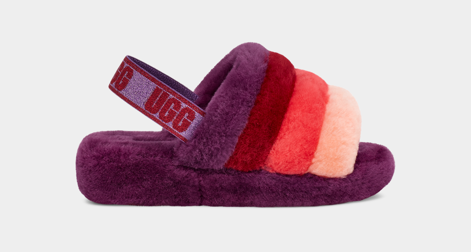 Red uggs best sale fluff yeah slides