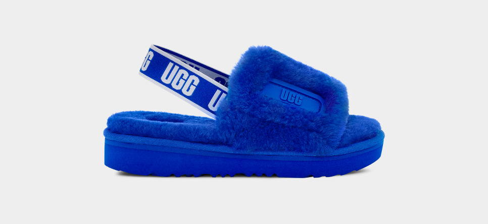 Blue shop ugg slide