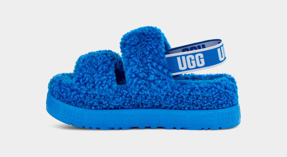 Pink and best sale blue ugg slippers