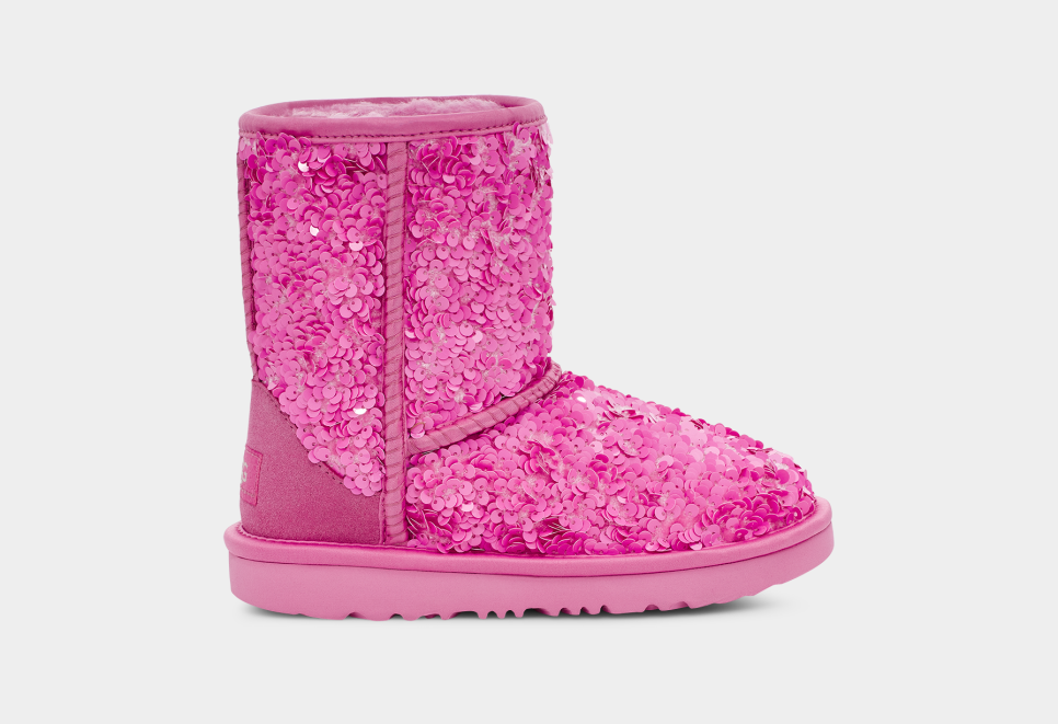 UGG Classic Short Sequin Boots Pink Size 8 - $149 (21% Off Retail