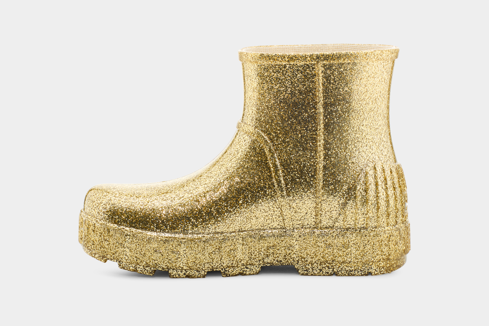 Gold glitter top rain boots