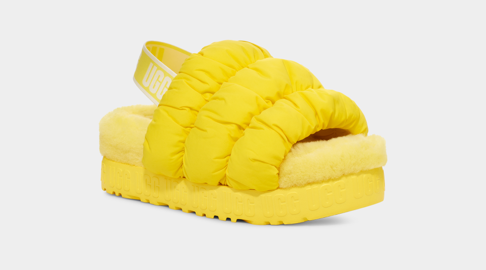 Ugg fluff 2025 yeah neon yellow