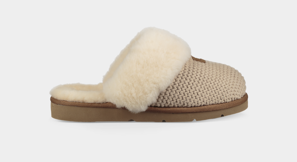 Grey knitted ugg sale slippers