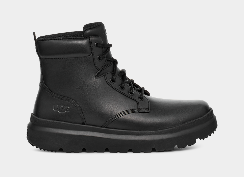Mens black online leather ugg boots