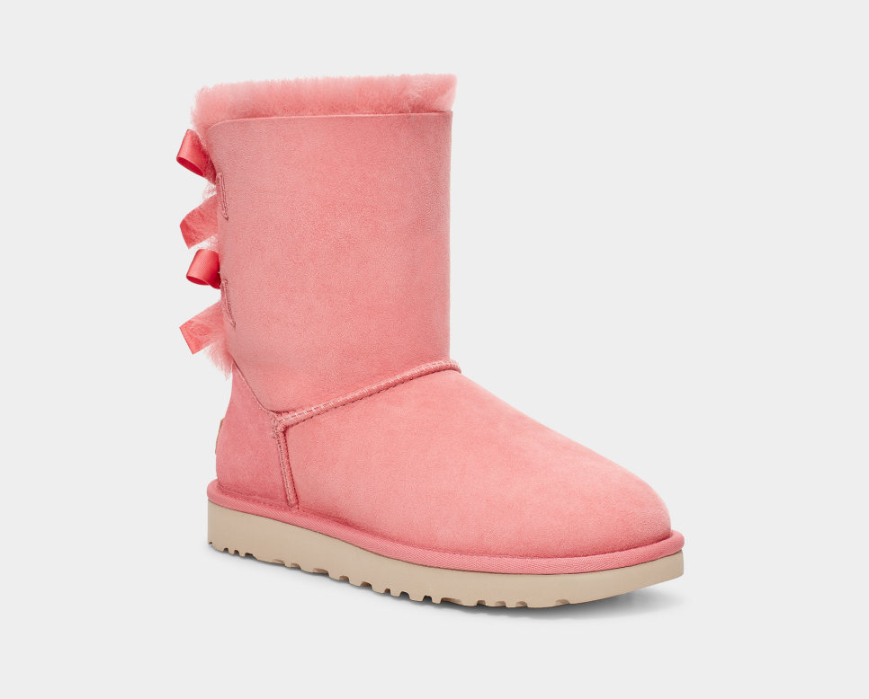 Pink uggs with bows womens on sale
