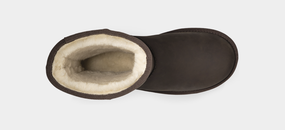 Ugg classic short leather waterproof boot hot sale