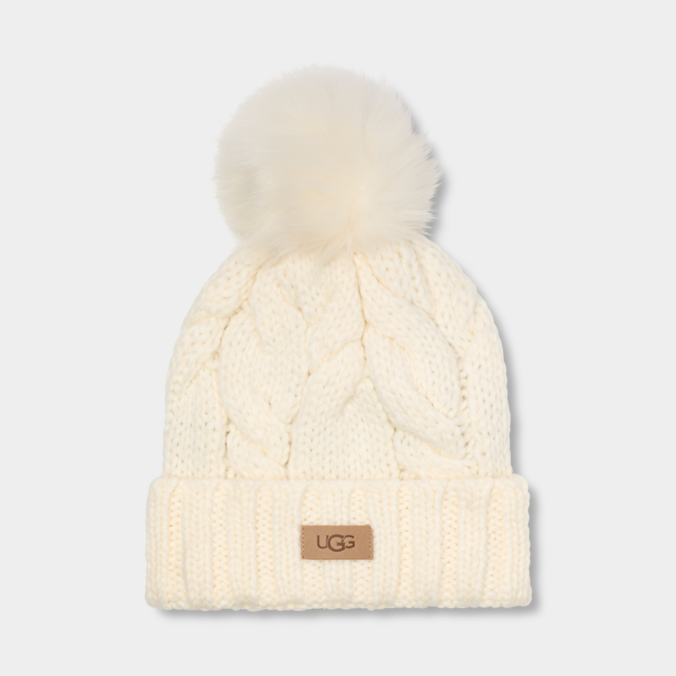 Ugg cable knit pom beanie hotsell