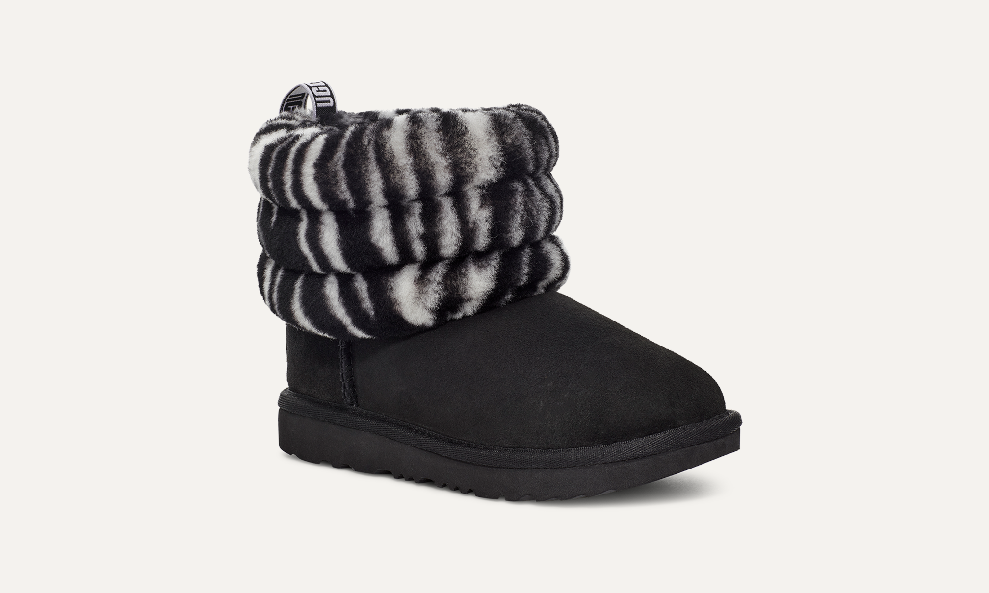 Fluff Mini Quilted Zebra Kids Slipper UGG