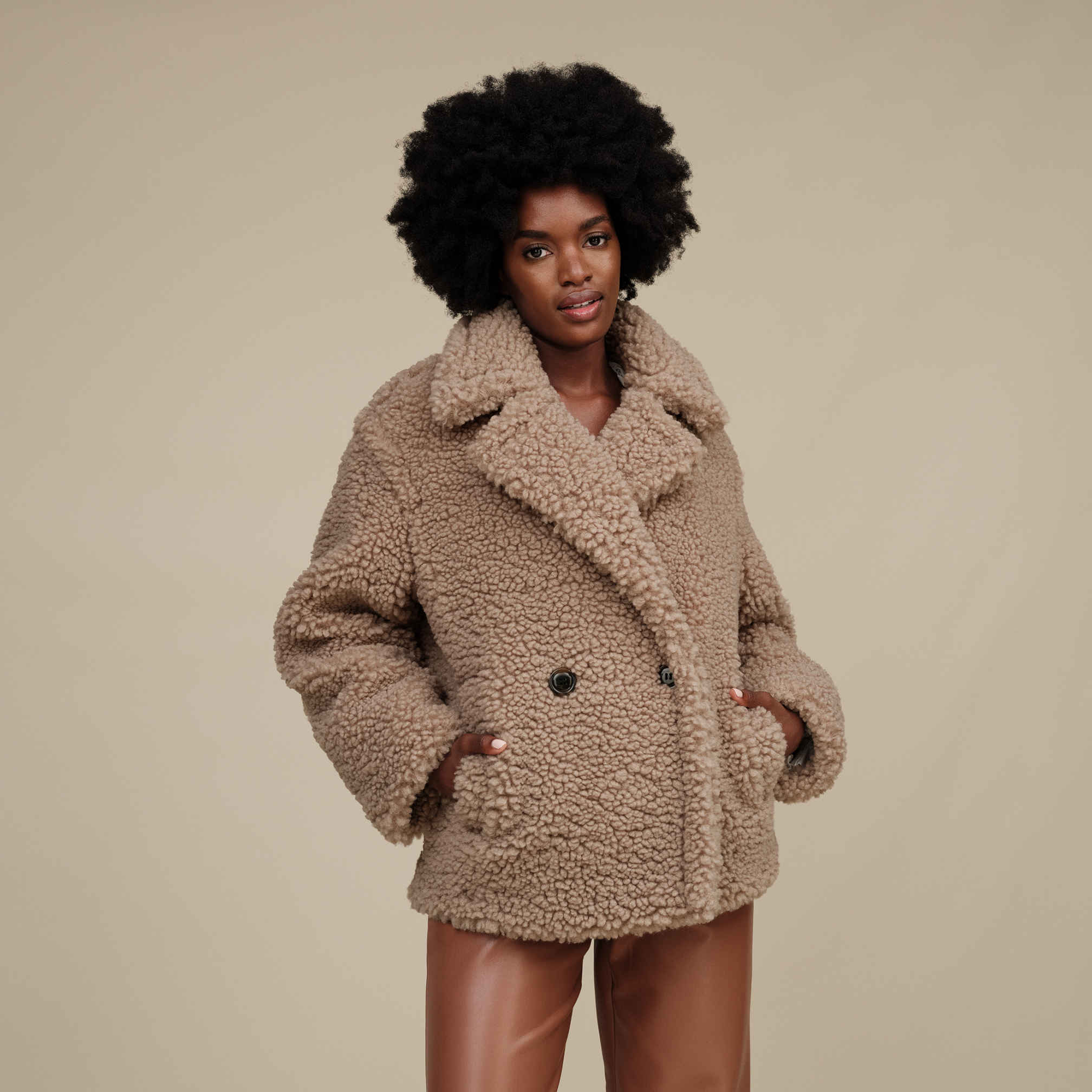 Cozy teddy coat top