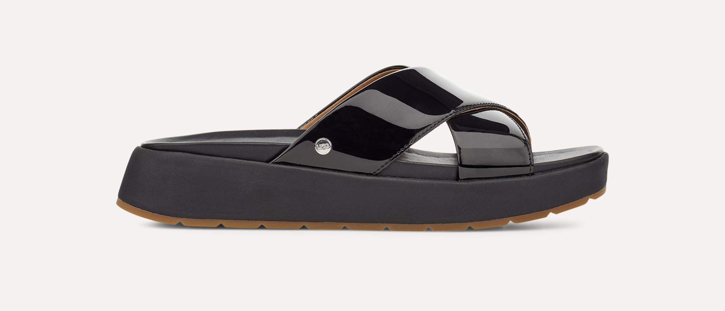 Ugg patent leather slides cheap