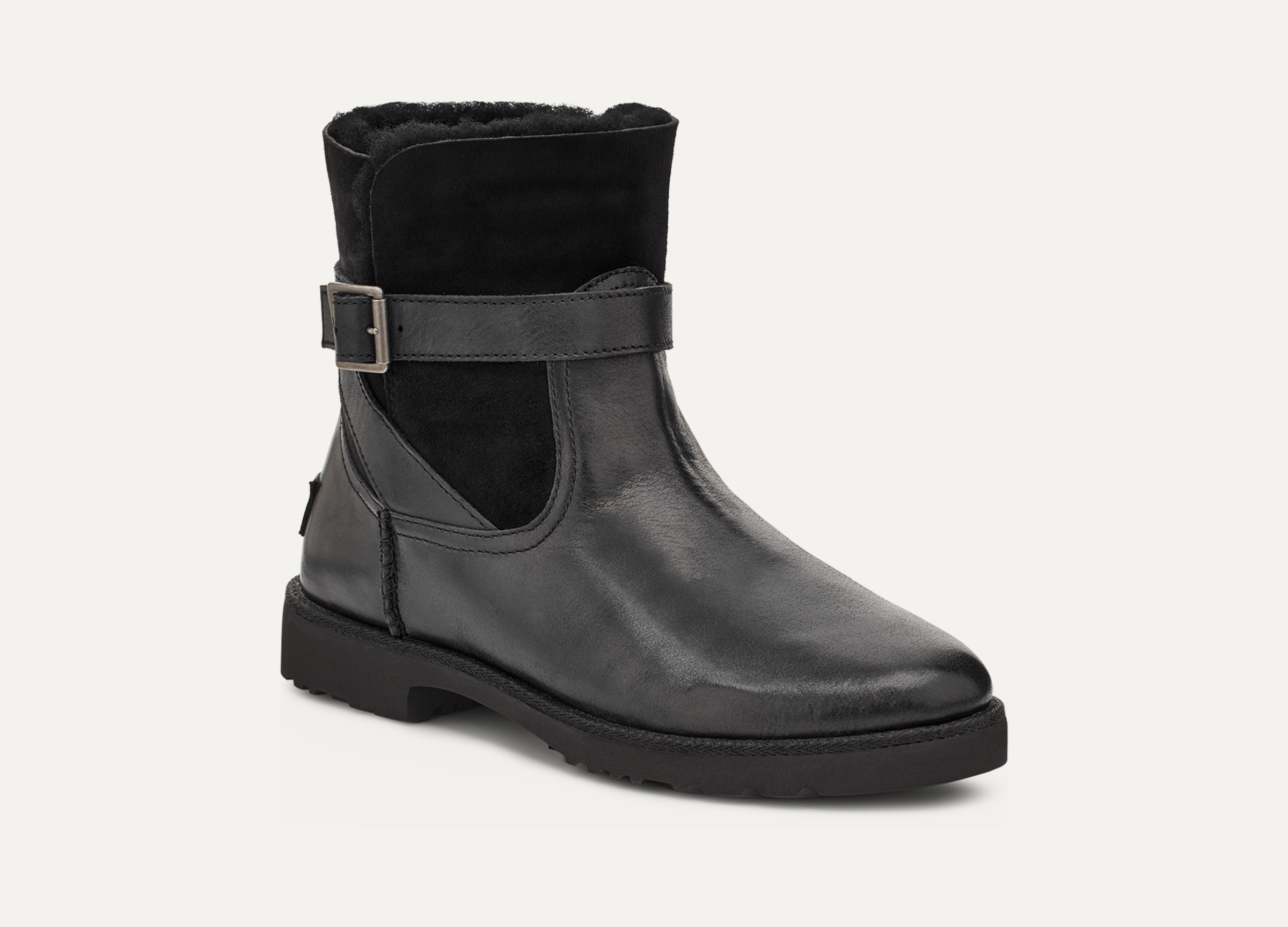 Ugg black leather sneakers store