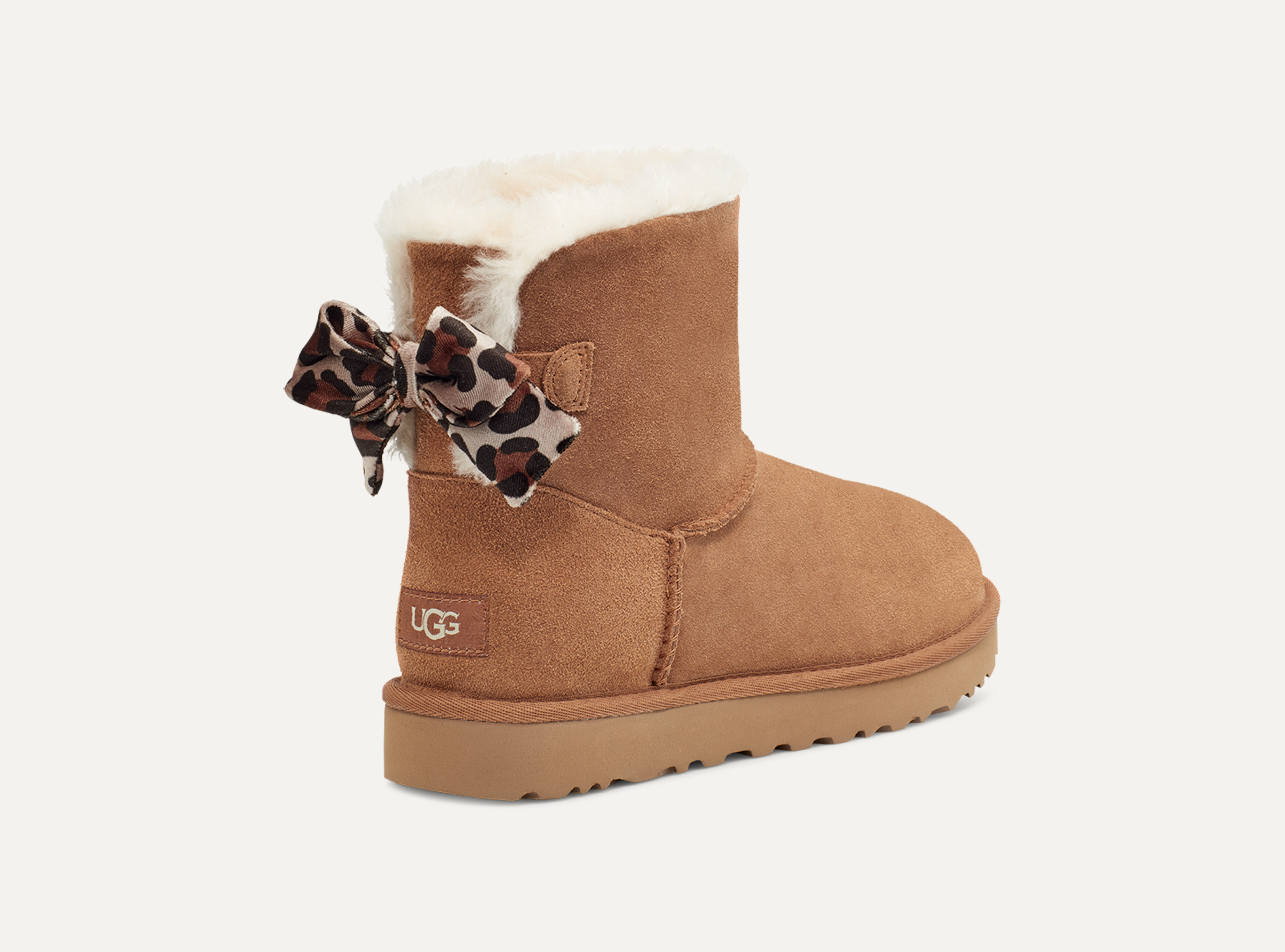 UGG Mini Bailey Bow Velvet Leopard for Women UGG UK