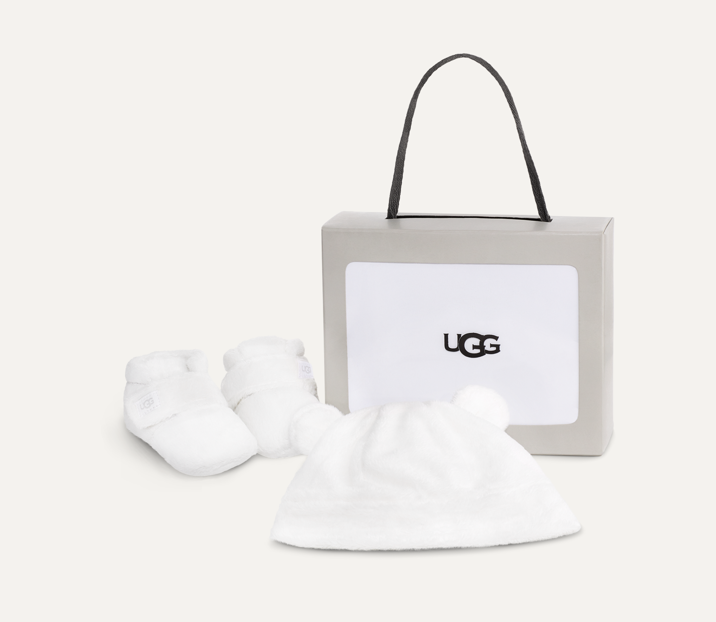 UGG BABY アグ ベビー シューズ ニット帽 手袋 ギフト BIXBEE AND HAT AND MITTEN SET 1130355I  ガールズ ボーイズ ファー 靴 クマ耳 帽子 ロゴ BND