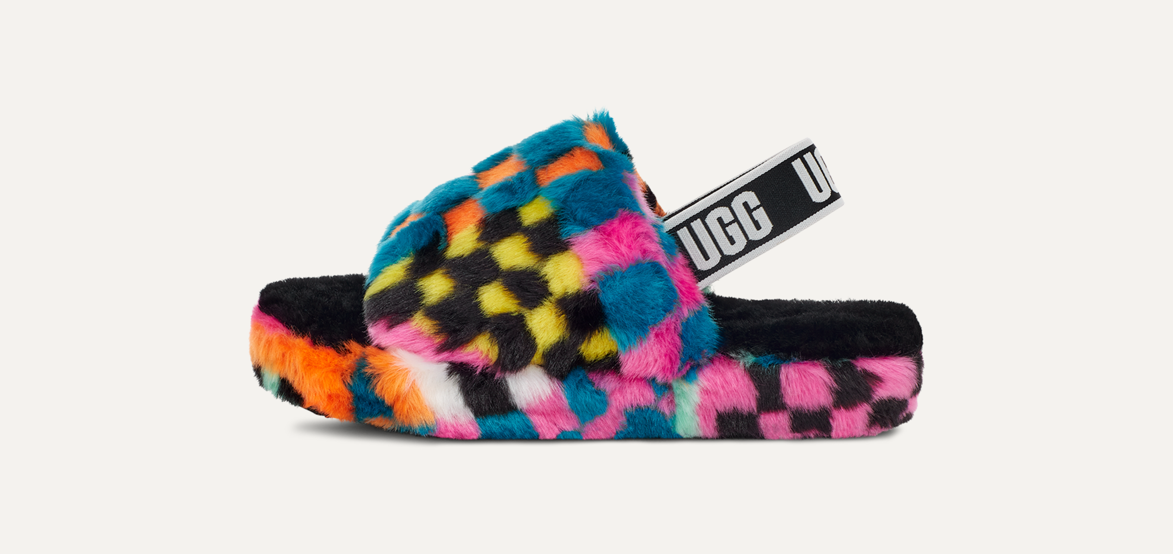 Kids Fluff Yeah Slide Checks Sandal UGG
