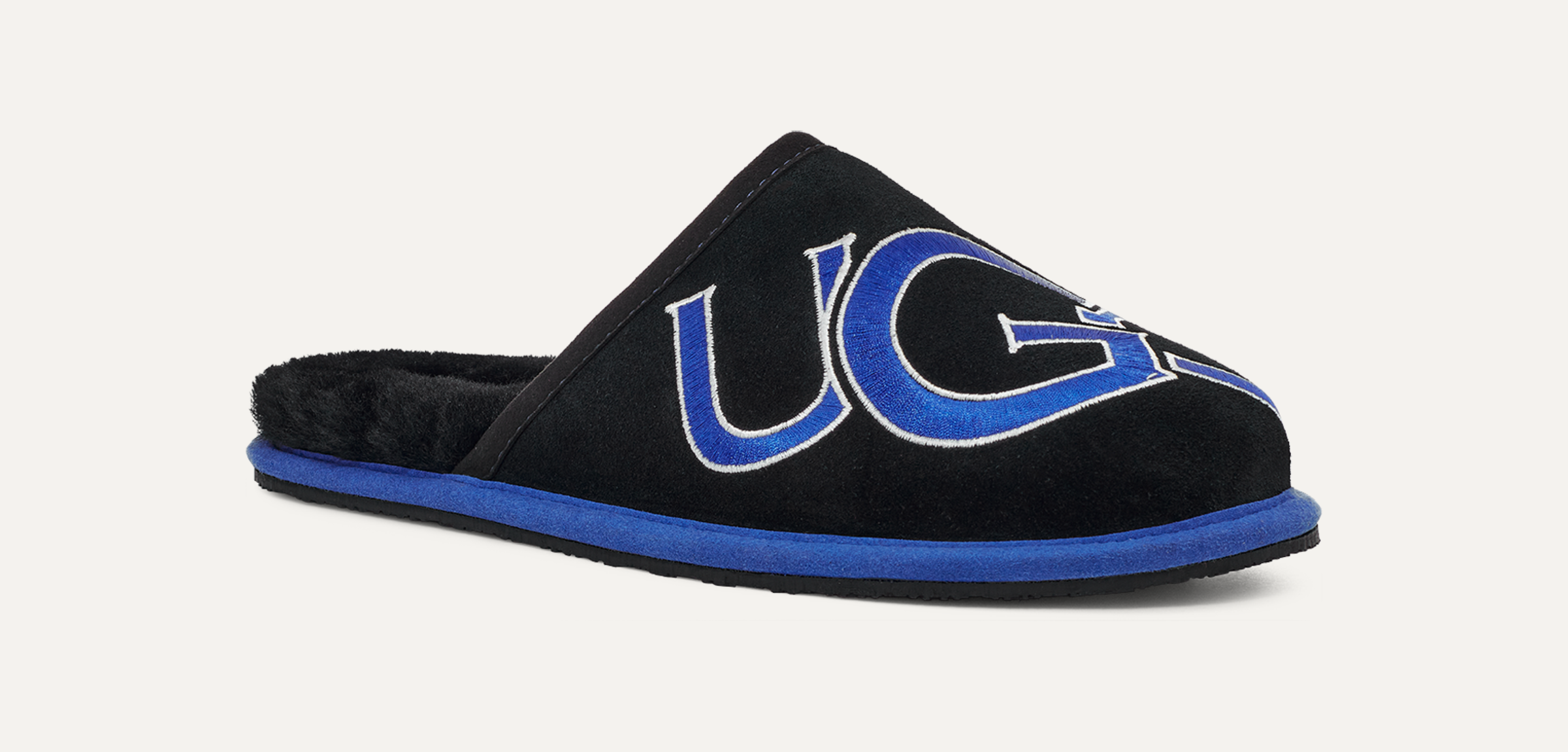 Ugg scuff logo black and red discount