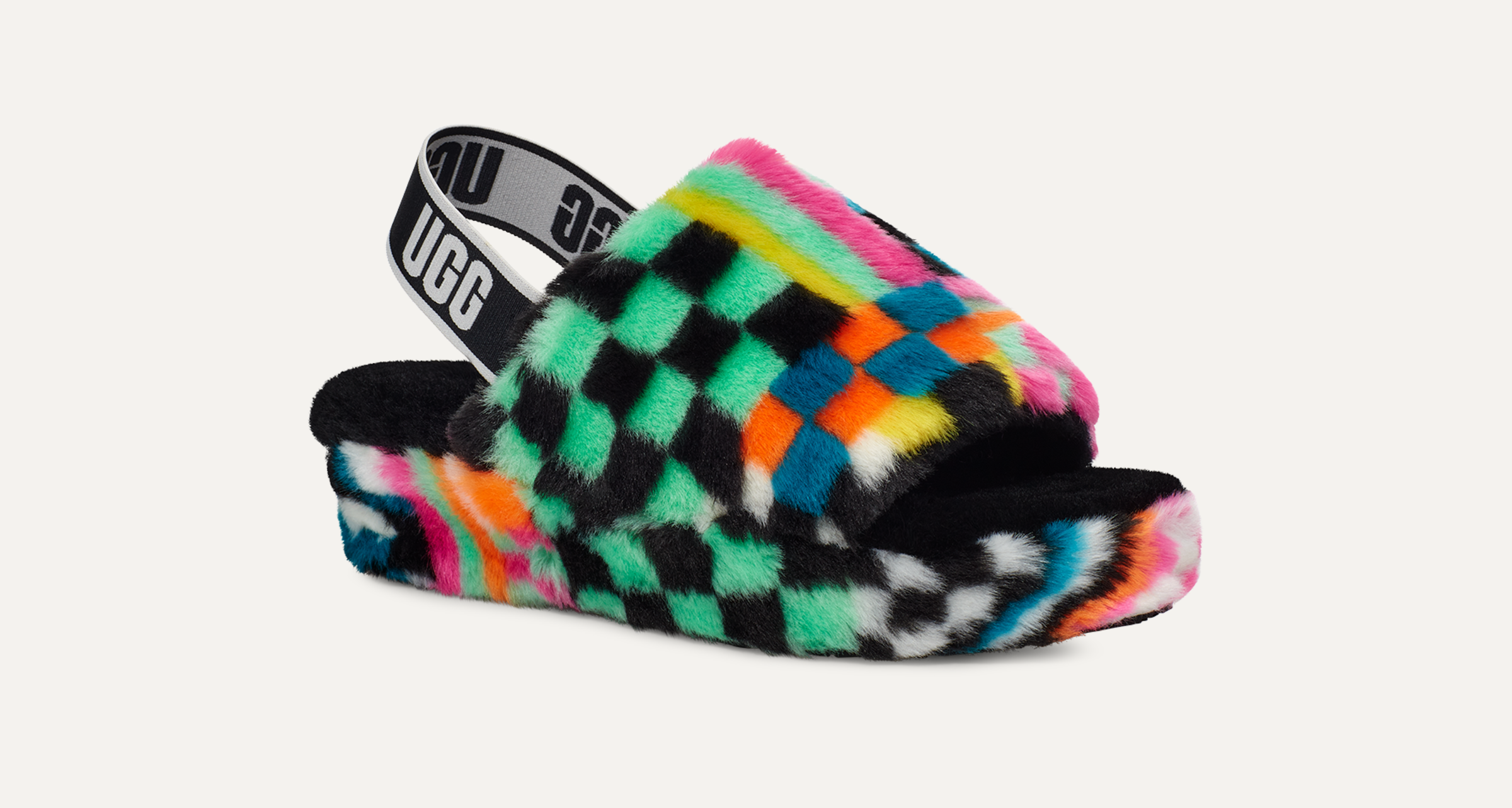 Fluff Yeah Slide Checks Sandal UGG