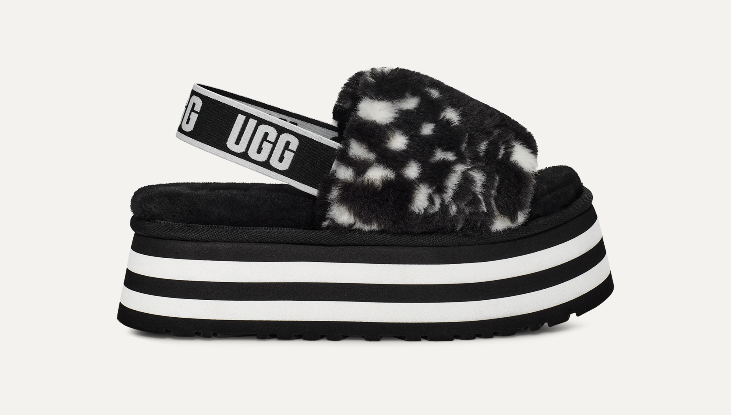 Black and white ugg slides 2025