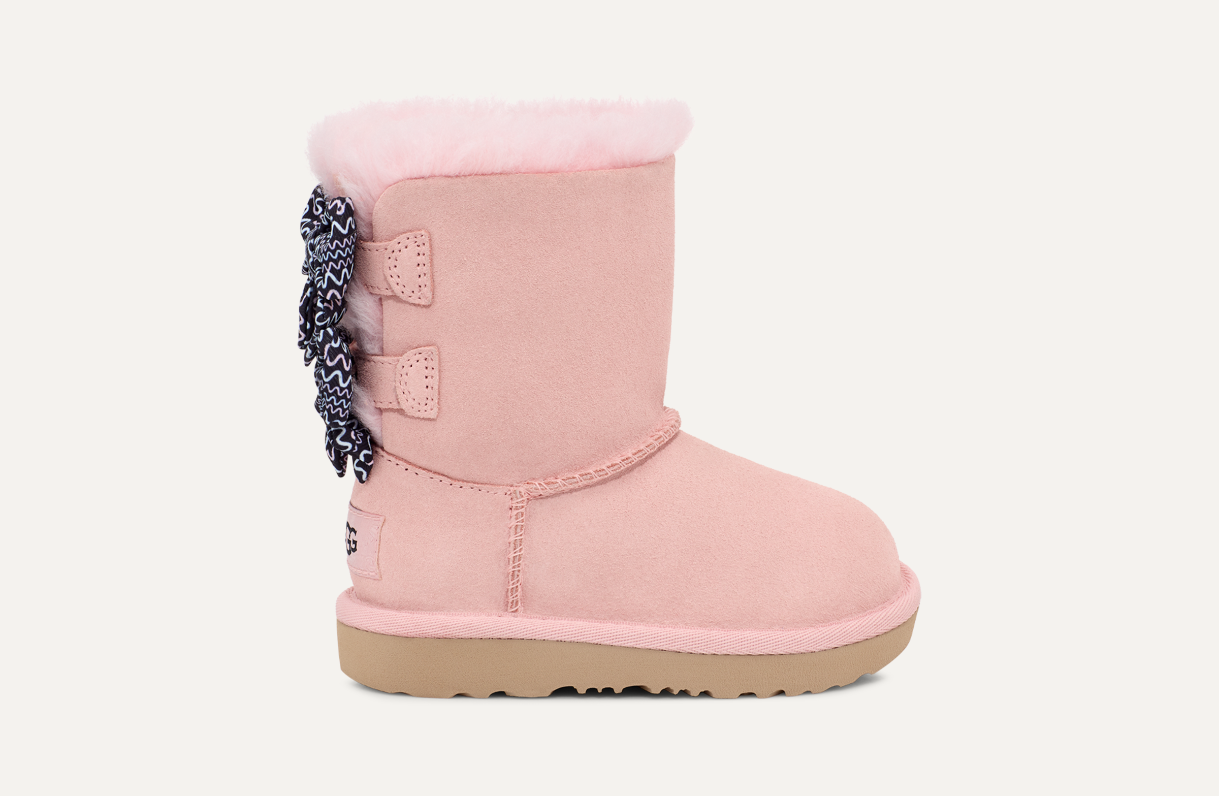Pink uggs with bows hot sale