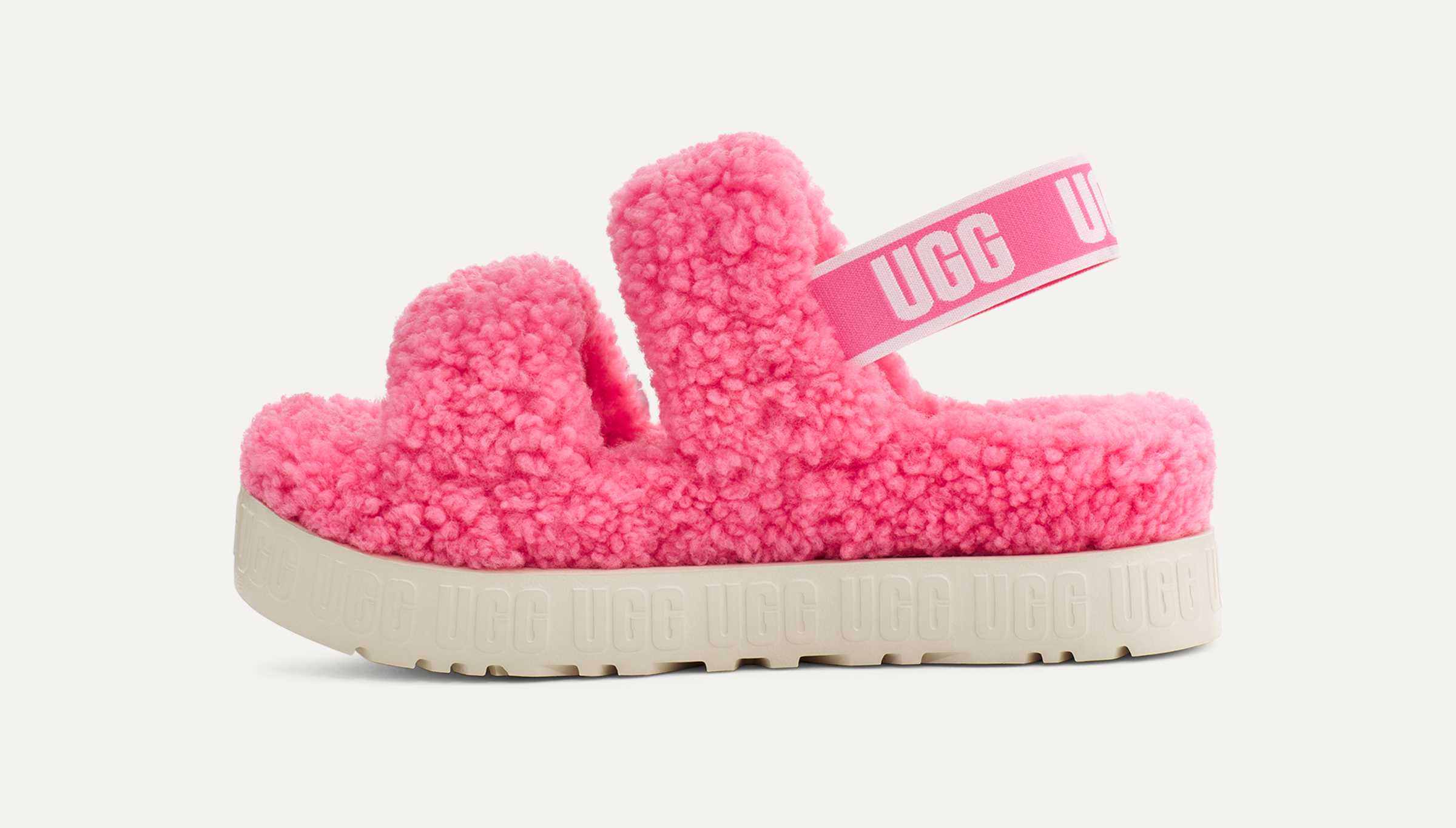 Pink uggs slides hot sale