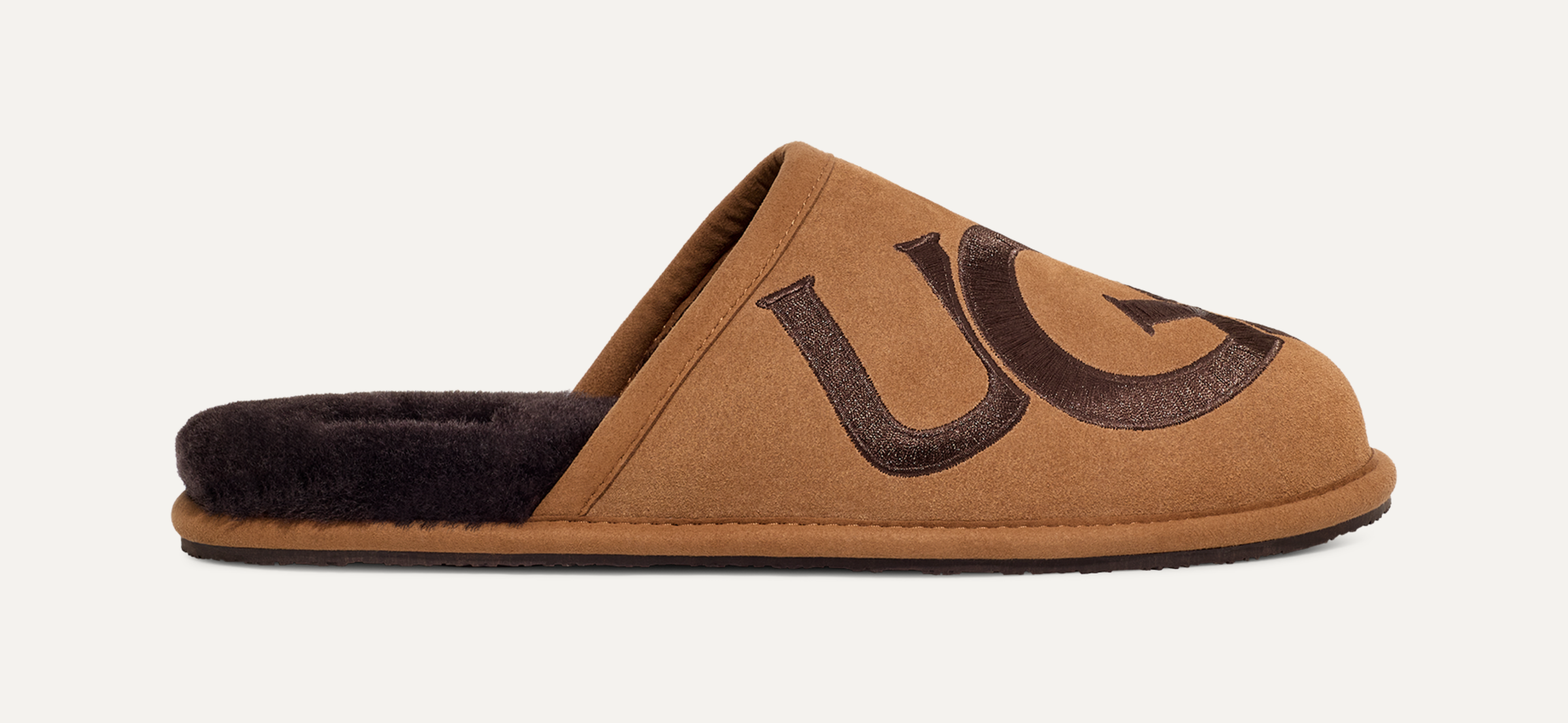 UGG スリッパ SCUFF LOGO SHEEPSKIN 茶×白 29cm 靴