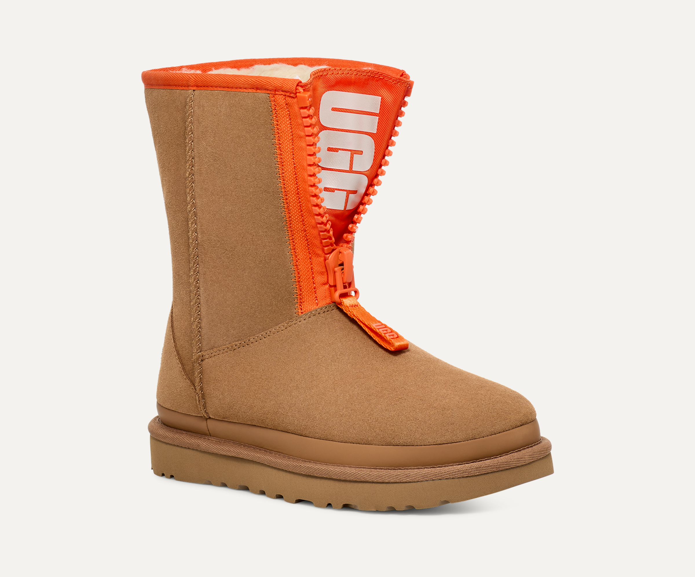 UGG Botte Classic Short avec logo et fermeture eclairforWomen UGG Europe