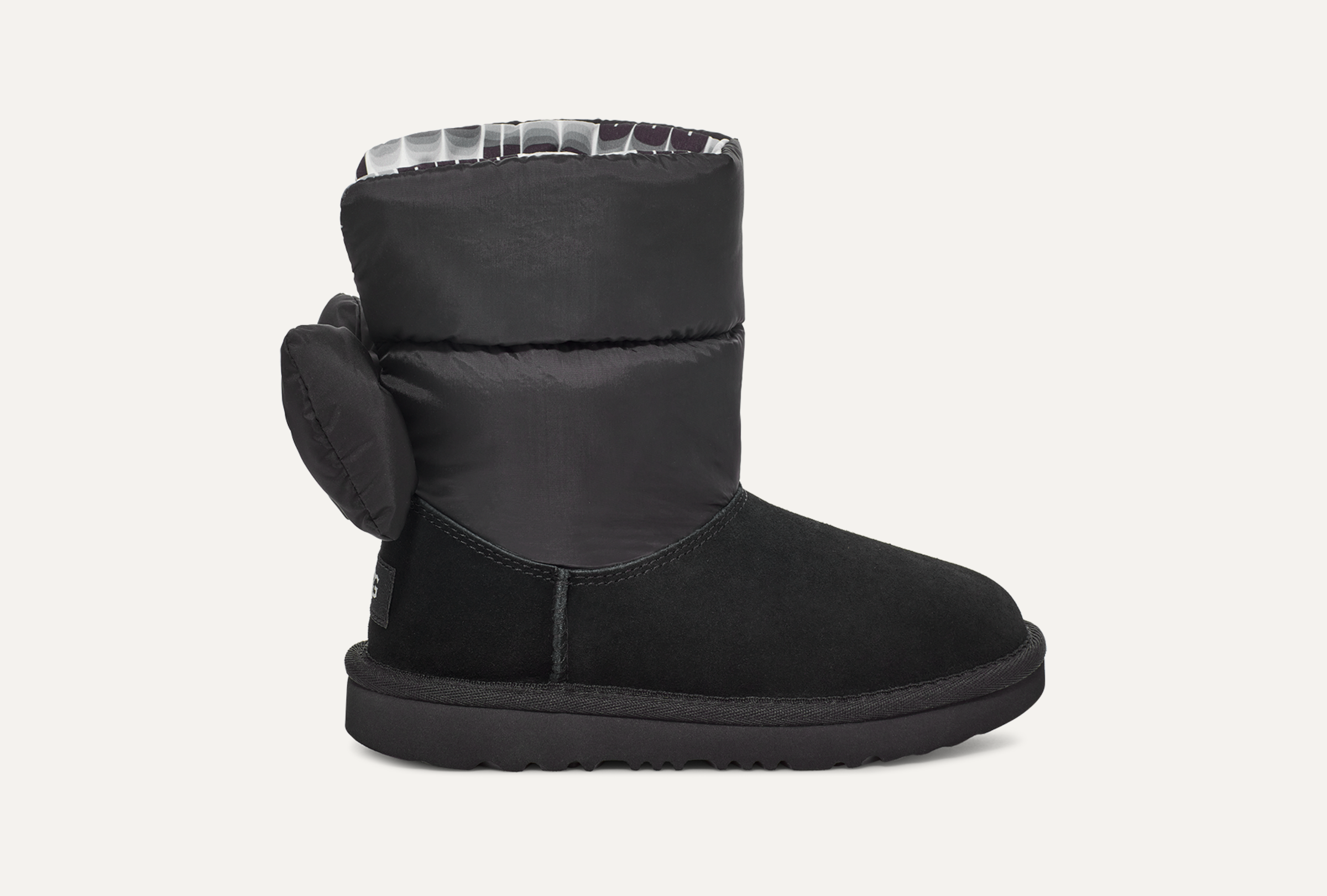 Black uggs with ribbon hot sale