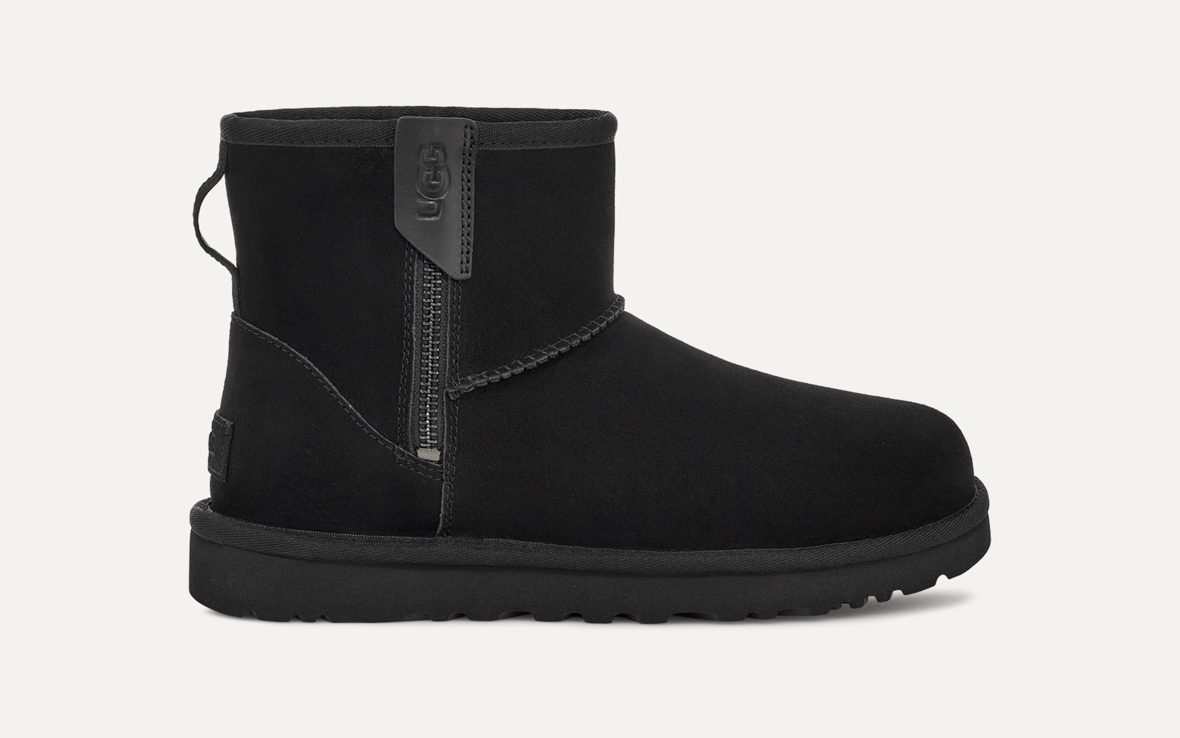 Black ugg boots with zipper hot sale