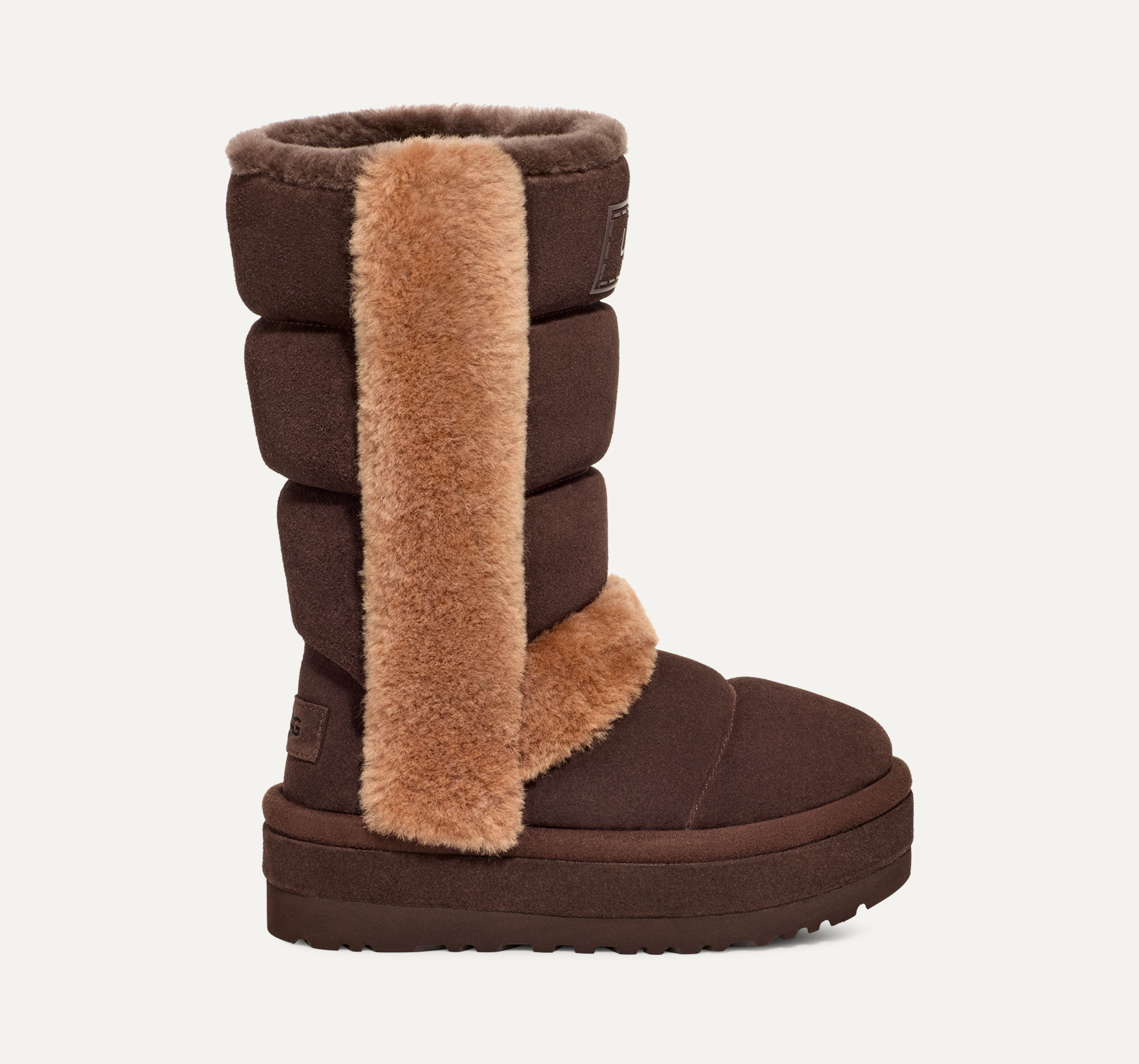Womens tall shearling boots discount