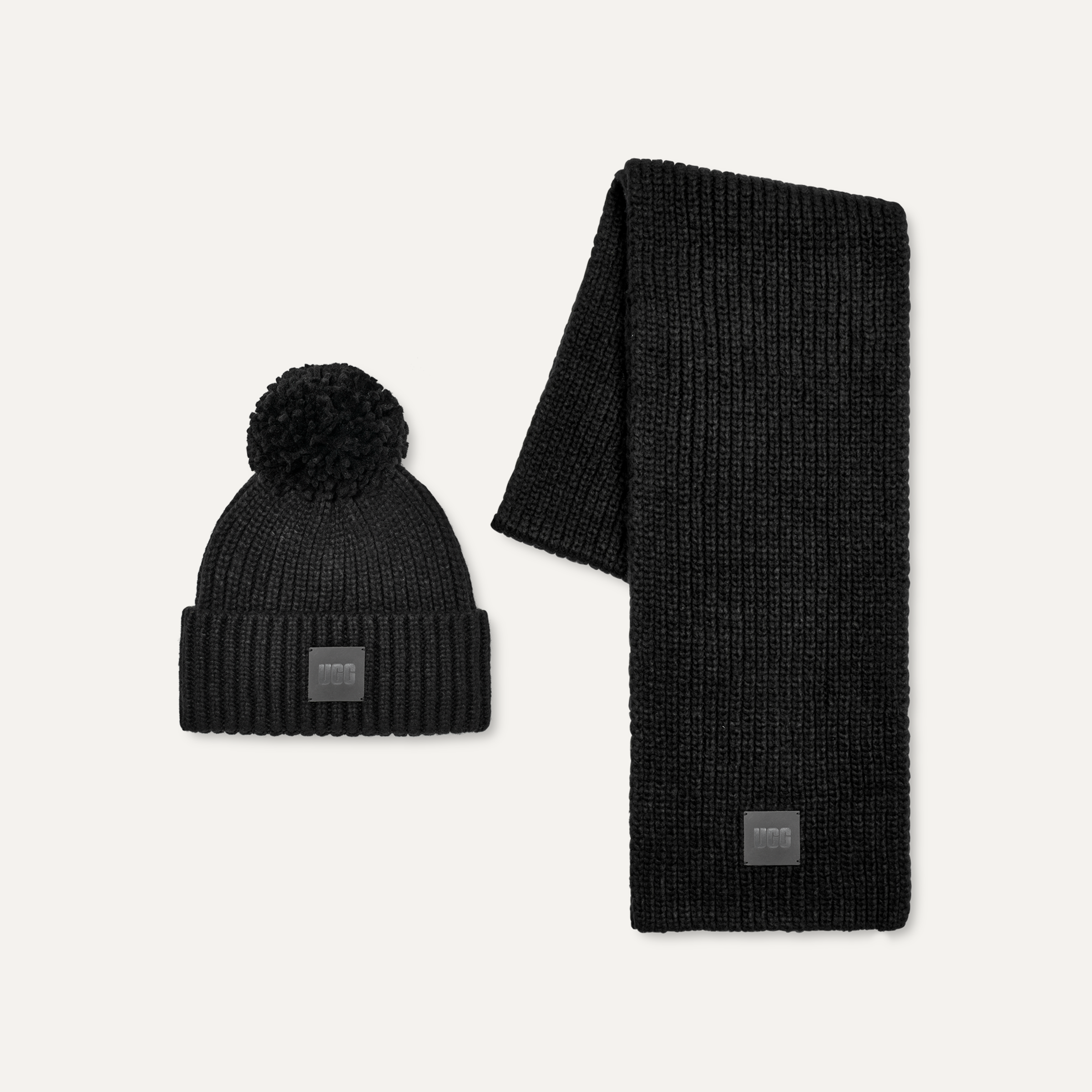 UGG Ensemble bonnet en maille cotelee epaisse a pompon pour Femme UGG FR