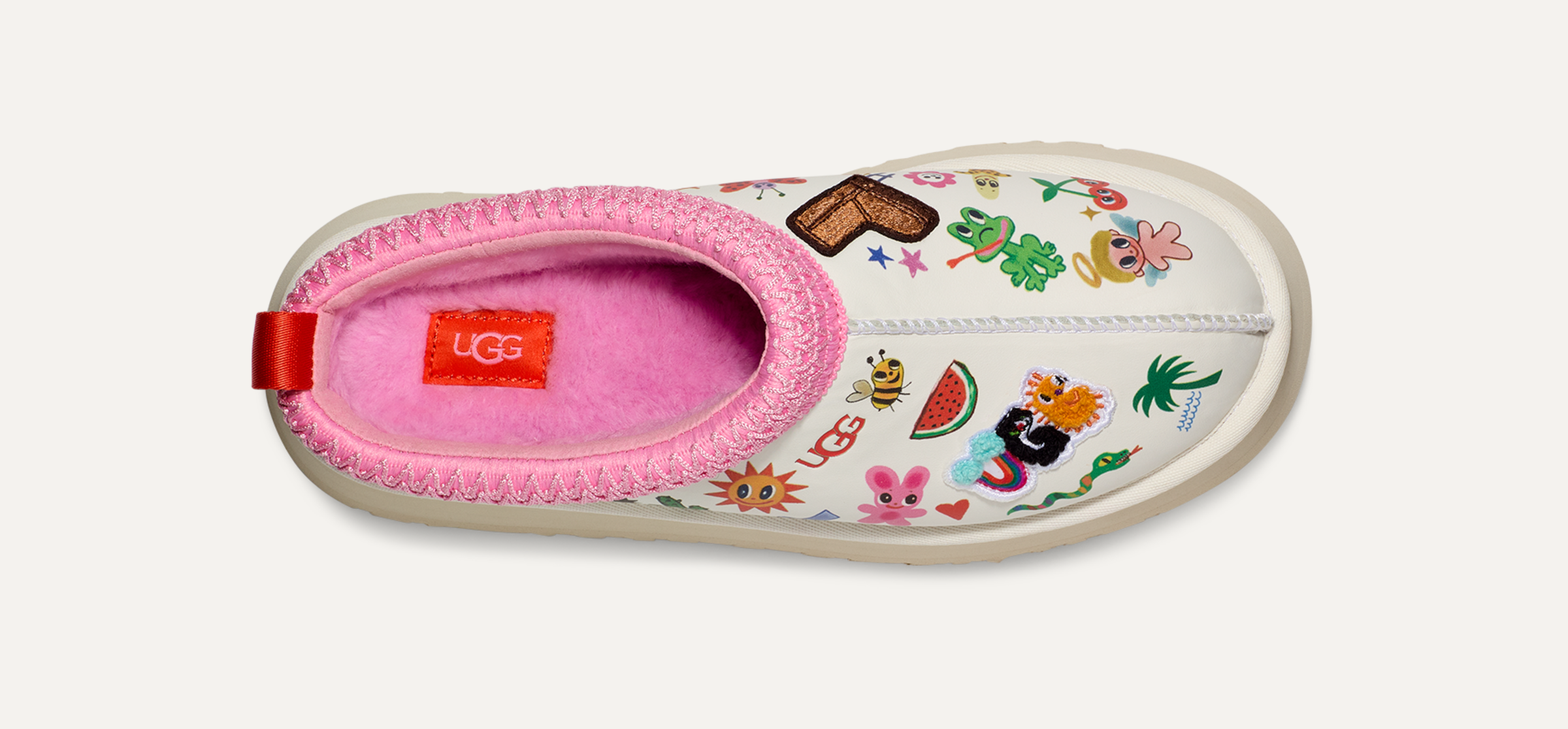 Amazon.com | UGG Unisex-Child Tazz Pop Sketch Slipper, White