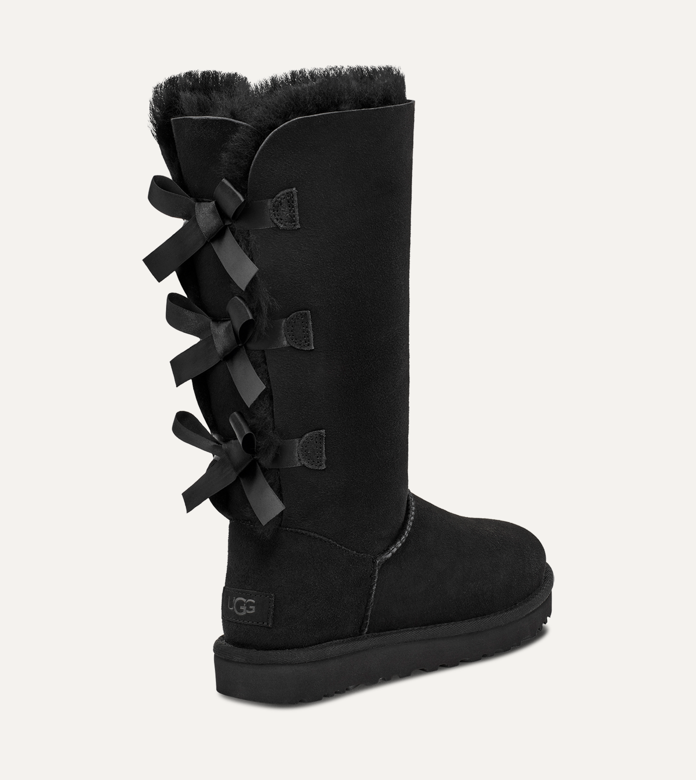 Tall black ugg boots with fur outlet